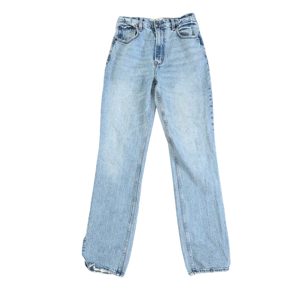 Abercrombie & Fitch 90s Straight Ultra High Rise Jeans Women 27 Light Wash‎ Good